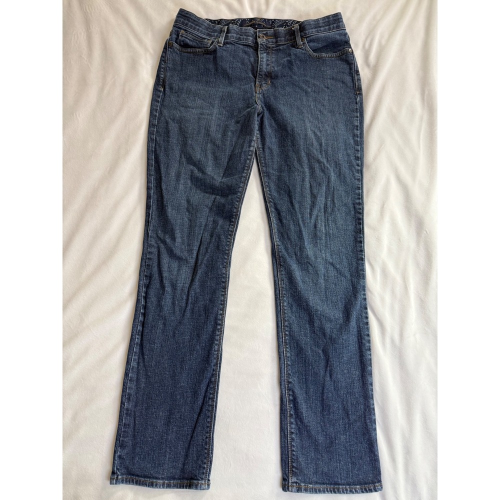 Levis Womens Perfect Waist Straight 525 Jeans Dark Wash Blue Denim Size 14